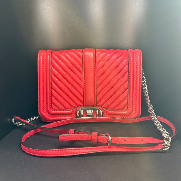 Rebecca Minkoff Handbags - Rebecca Minkoff Small Chevron Quilted Red Love Crossbody